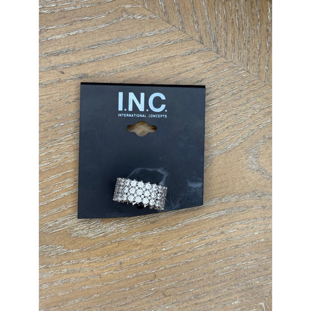 I.N.C. International Concepts Silver Tone Crystal Pavé Band Ring - Picture 3 of 4